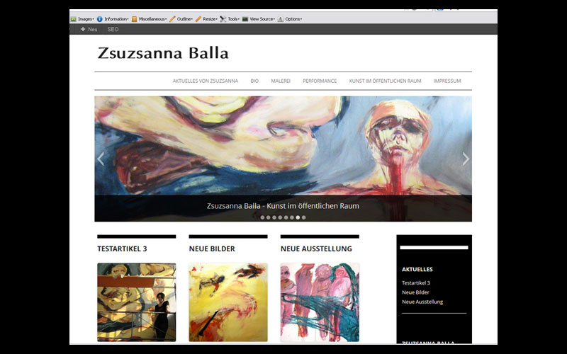 styrolart print- und webdesign - Zsuzsanna Balla Künstlerwebsite, CMS Wordpress inkl. SEO Grundbasis