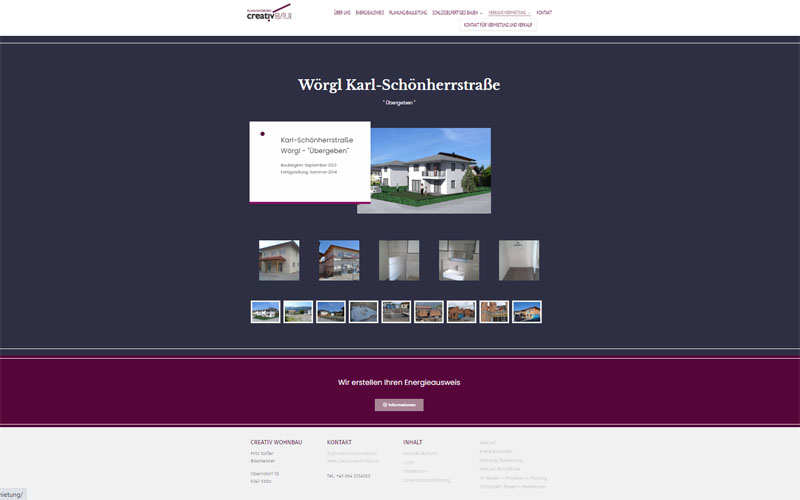 Styrolart Print und Webdesign - Planungsbüro Creativbau Kofler - Redesign Website