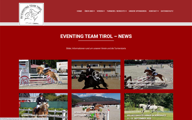 Styrolart Print und Webdesign - Eventing Team Tirol - Webdesign Websiteerstellung