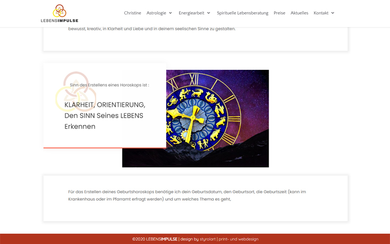 Styrolart Print und Webdesign - Lebensimpulse Christine Elisabeth Mayr - Webdesign Websiteerstellung